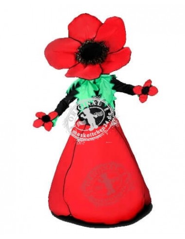 186h1 mascotte costume fleur rouge acheter pas cher