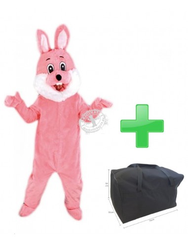 Rabbit costume mascot 74r pink ✅ buy cheap ✅ production ✅ open mouth ✅