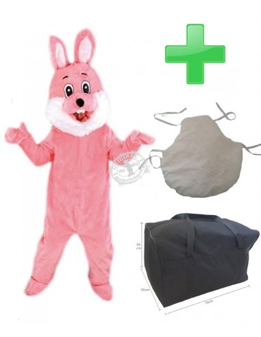 Rabbit costume mascot 74r pink ✅ buy cheap ✅ production ✅ open mouth ✅