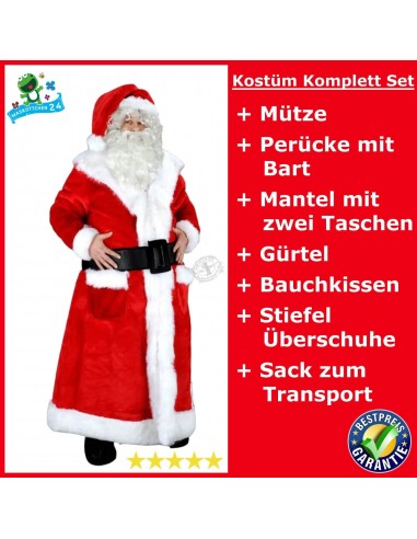 Weihnachtsmann Kostüm Nikolaus 198J ✅ Günstiger Preis ✅ Lagerware ✅ Erwachsenen Verkleidung ✅ Komplett Set ✅