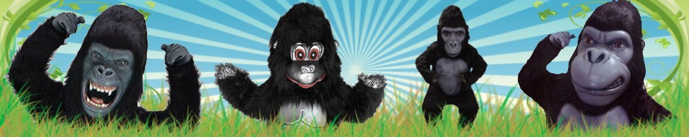 Mascota de disfraces de gorila ✅ Figuras para correr figuras publicitarias ✅ Tienda de disfraces de promoción ✅