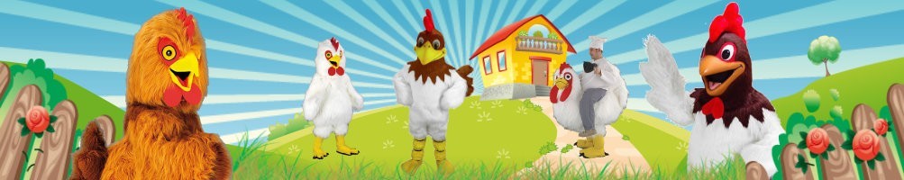 Mascotte dei costumi di pollo ✅ Cifre correnti figure pubblicitarie ✅ Negozio di costumi di promozione ✅