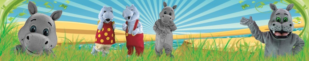 Costumes d'hippopotames mascottes ✅ figurines en cours d'exécution chiffres publicitaires ✅ boutique de costumes de promotion ✅