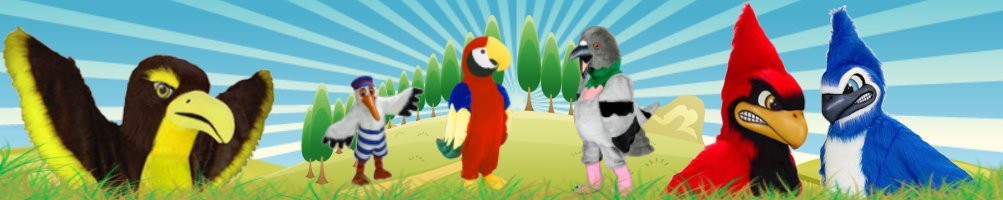 Mascotte de costumes d'oiseaux ✅ Chiffres courants chiffres publicitaires ✅ Boutique de costumes de promotion ✅