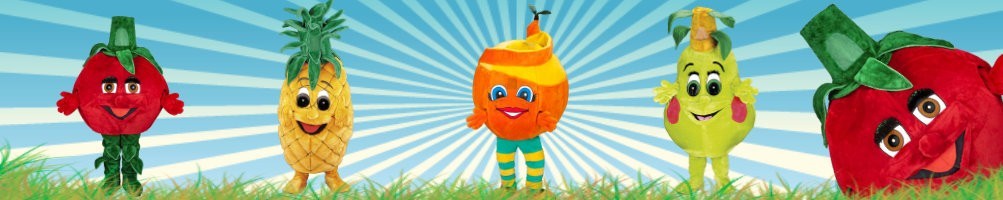 Costumi di frutta mascotte ✅ figure in esecuzione figure pubblicitarie ✅ negozio di costumi di promozione ✅
