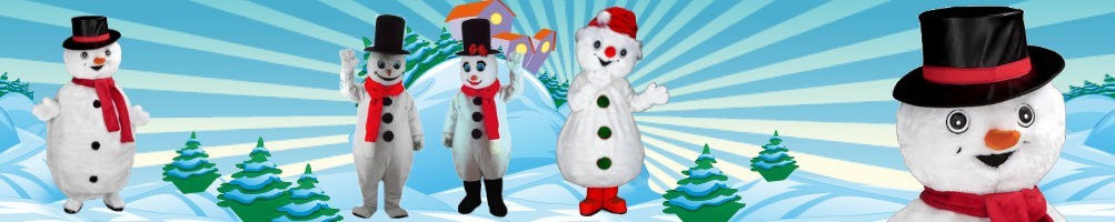 Snowman costumes mascots ✅ running figures advertising figures ✅ promotion costume shop ✅