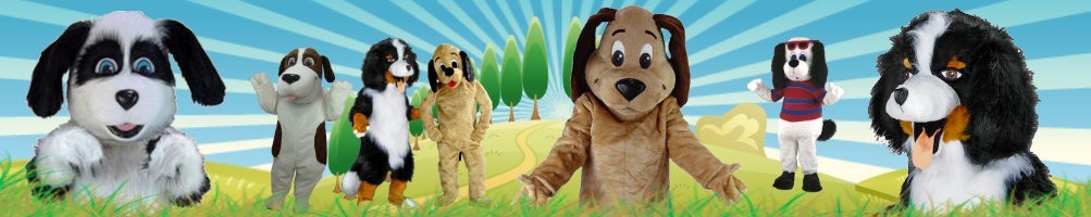 Hondenkostuums mascottes ✅ rennende figuren reclamecijfers ✅ promotie-kostuumwinkel ✅