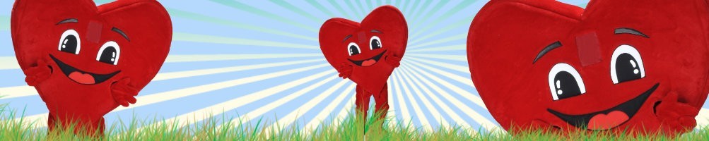 Mascota de disfraces de corazón ✅ Figuras para correr figuras publicitarias ✅ Tienda de disfraces de promoción ✅