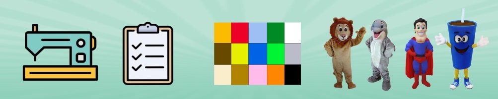 Kleurverandering op professionele kostuums / reclamefiguur ✅ Promotie Productie Constructie ✅