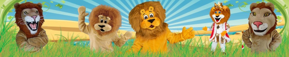 Leeuwenkostuums mascottes ✅ lopende figuren reclamecijfers promotie kostuumwinkel ✅
