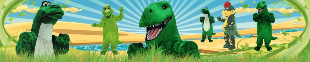 Mascota de disfraces de dinosaurio ✅ Figuras para correr figuras publicitarias ✅ Promoción tienda de disfraces ✅